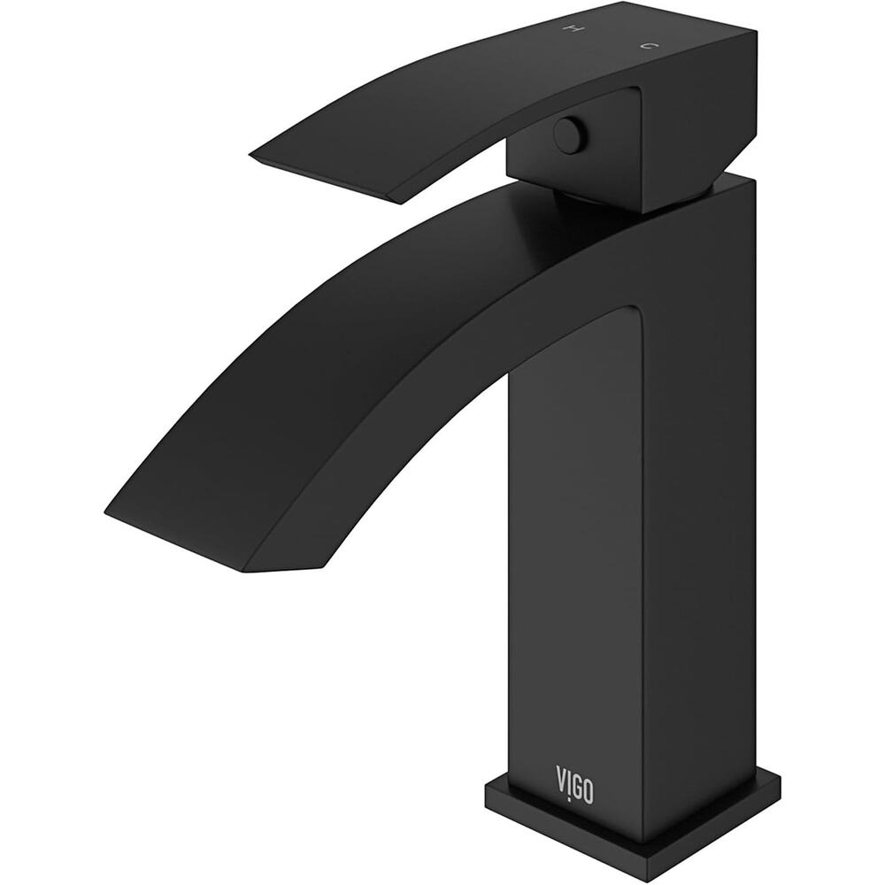 VIGO Satro 7'' H Single -Hole Bathroom Faucet in Matte Black-VG01015MB